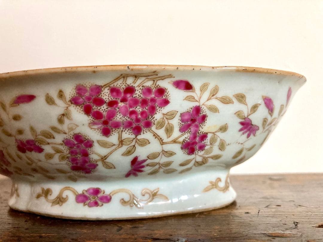 稀少　骨董　色絵　アンティーク　菓子鉢　唐物　清　粉彩　古伊万里