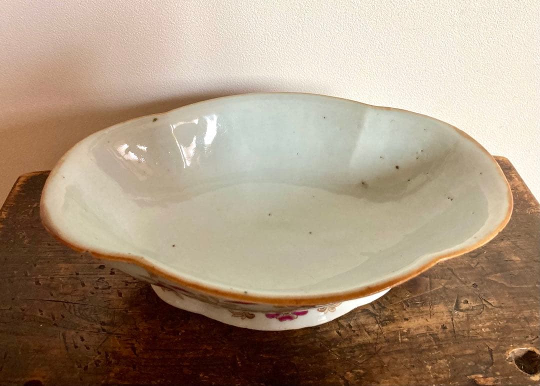 稀少　骨董　色絵　アンティーク　菓子鉢　唐物　清　粉彩　古伊万里