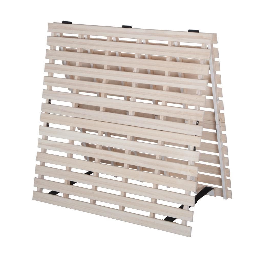 すのこベッド　折りたたみ　天然桐　二つ折り　ベッドフレーム　木製2折桐木床 S