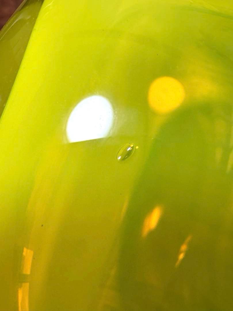 大型 ガラスイエローフラワーベース 造花アレンジ付き