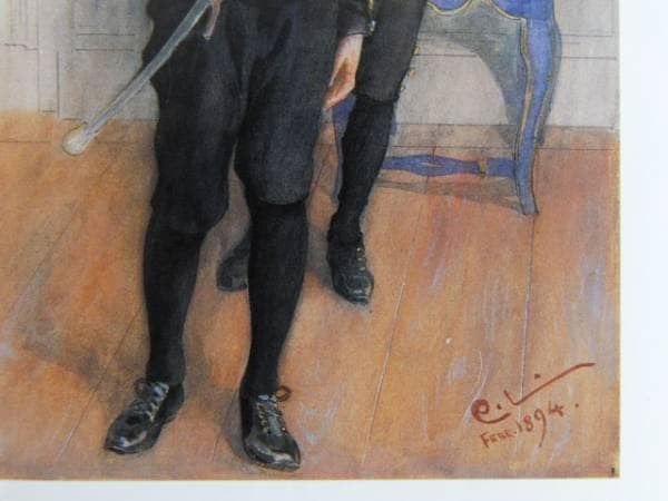 カール・ラーション、ウルフとポントゥス、希少画集画、新品額装付、状態良好