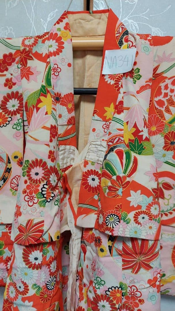 NA341アンティーク子供着物正絹七五三着丈66センチ裄丈39センチ