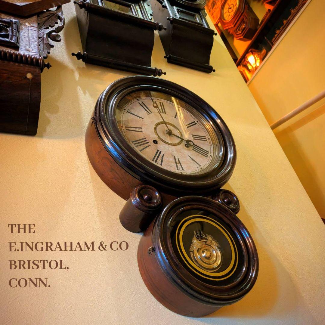 イングラハム掛時計 アンティーク掛時計 古時計 本四丸 ダルマ掛時計