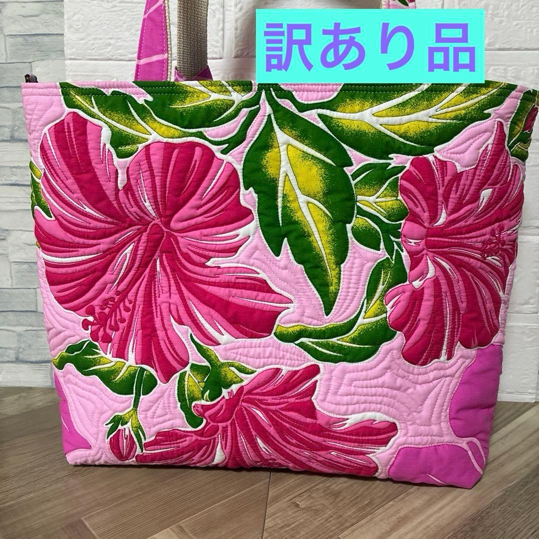 ハワイアンキルトトートバッグ ハンドメイド - メルカリ