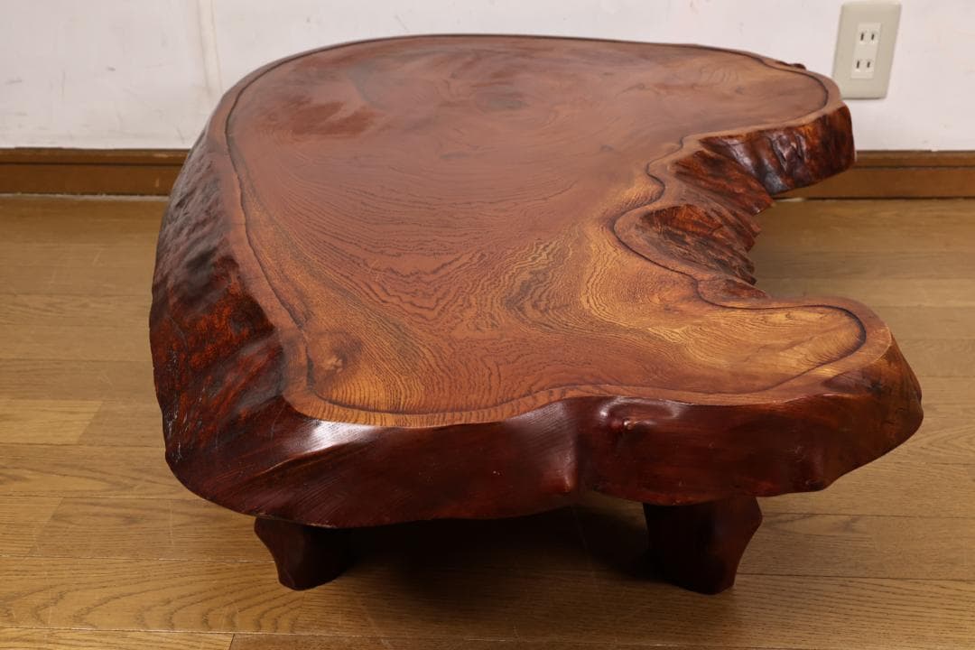 lemac　欅製　ちゃぶ台　テーブル　飾台　天板厚5.5㎝ BJ231