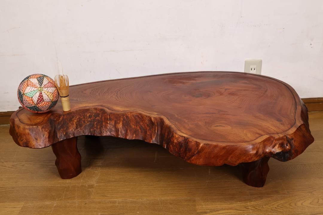 lemac　欅製　ちゃぶ台　テーブル　飾台　天板厚5.5㎝ BJ231