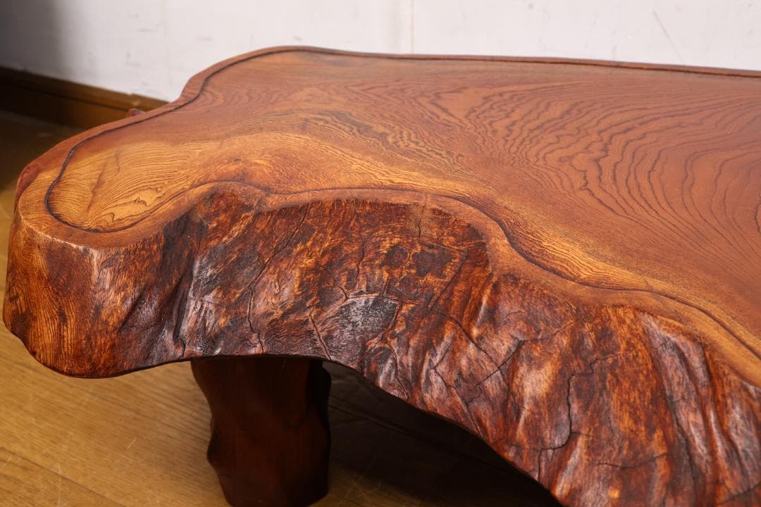 lemac　欅製　ちゃぶ台　テーブル　飾台　天板厚5.5㎝ BJ231