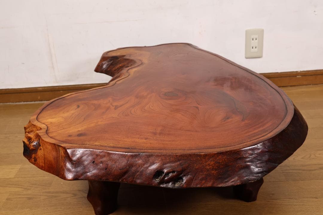 lemac　欅製　ちゃぶ台　テーブル　飾台　天板厚5.5㎝ BJ231