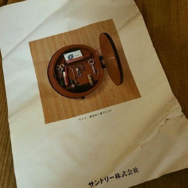 ヴィンテージ未使用*非売品*サントリー オールド*樽型ミラー ケース*鏡