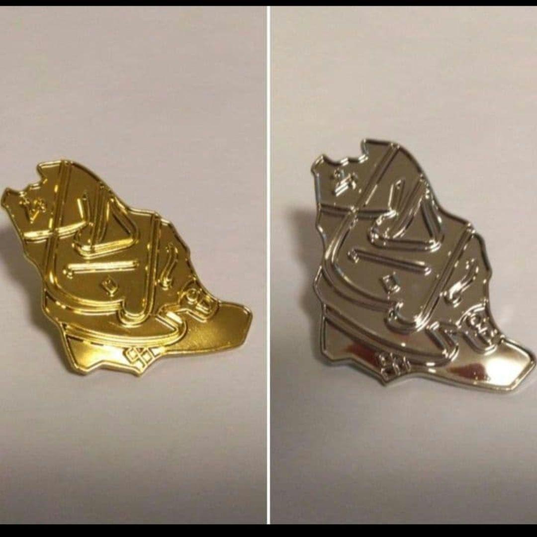 2つセット 万博 ピンバッジ 金色 銀色 文字 地図 サウジアラビア