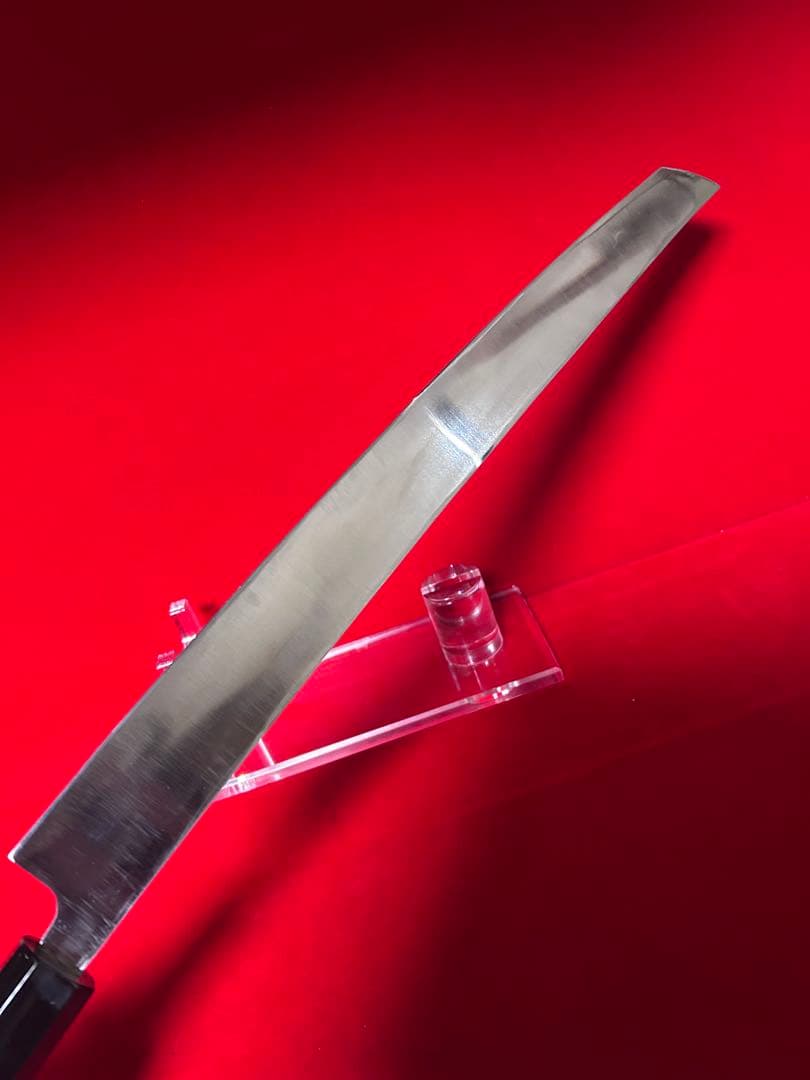 01538 包丁　先丸型　尺三　スウェーデン鋼　墨流し　折り返し六回鍛錬　箱付