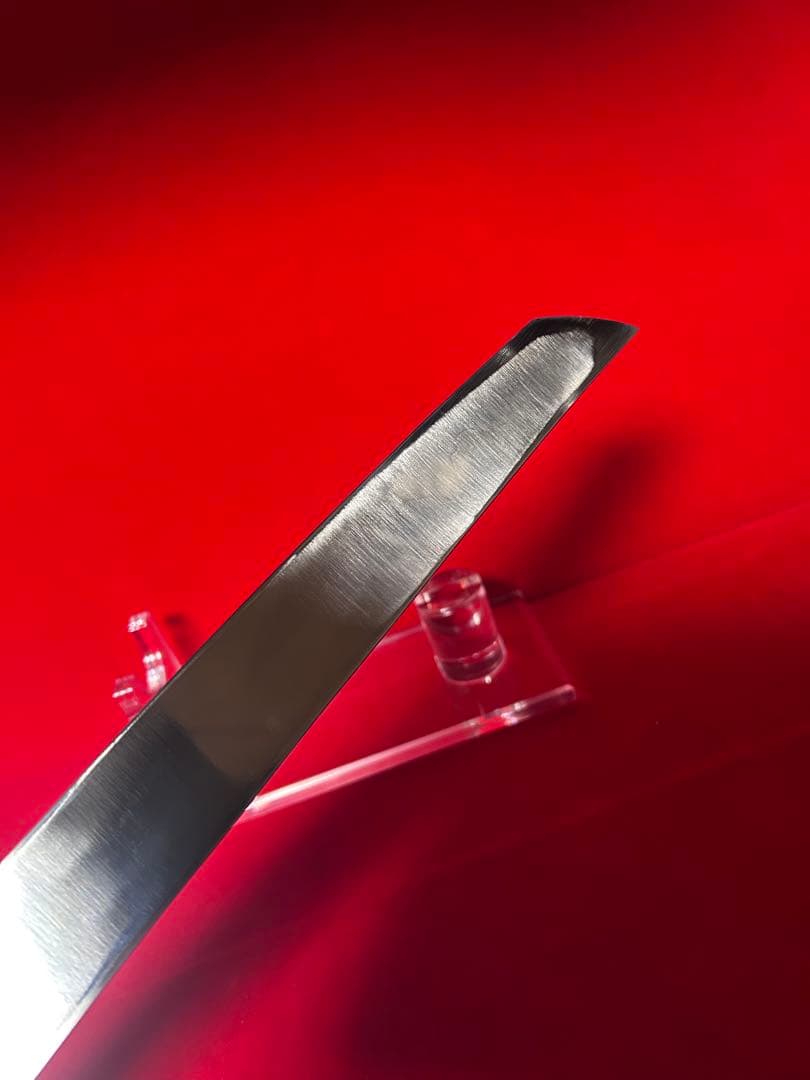 01538 包丁　先丸型　尺三　スウェーデン鋼　墨流し　折り返し六回鍛錬　箱付