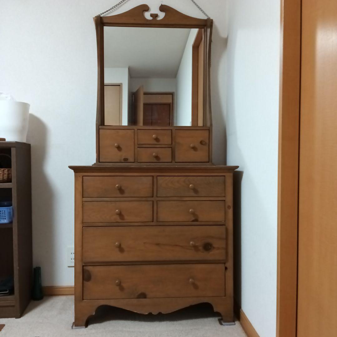 木製ブラウンドレッサー・鏡台