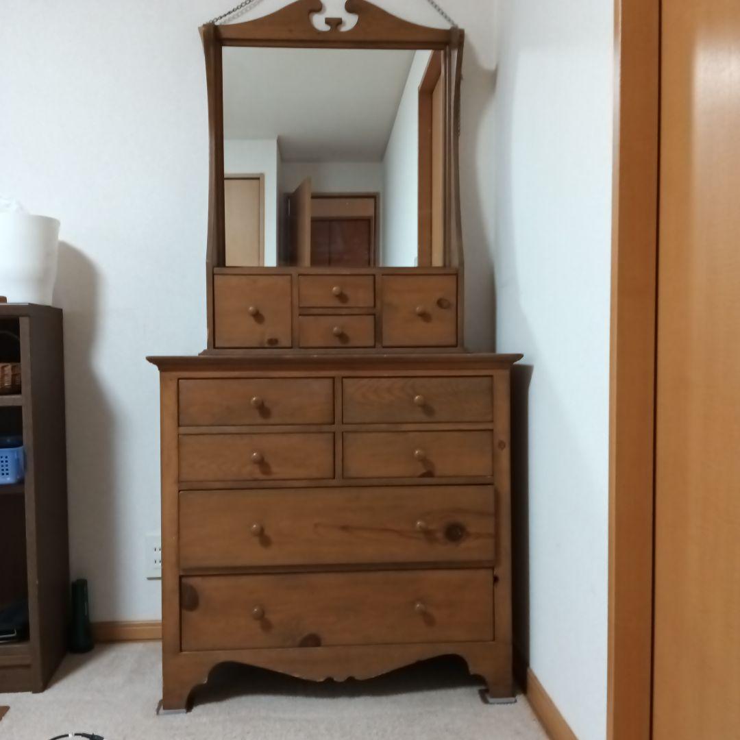 木製ブラウンドレッサー・鏡台