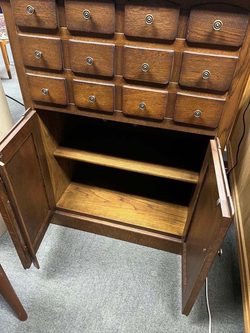 【送料込】家具　ナラ　無垢　木製チェスト