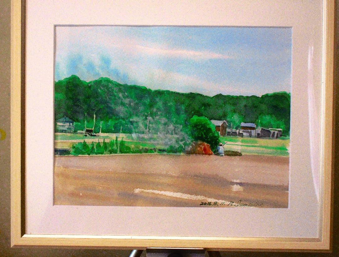 風景画 水彩画 2016年制 F6サイズ 額装済み - メルカリ