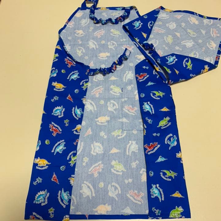 エプロン＆三角巾セット(110〜120cm)☆