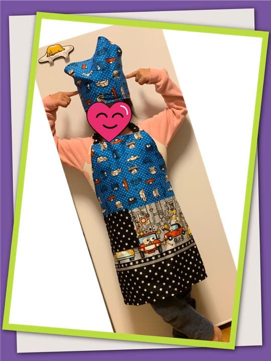 エプロン＆三角巾セット(110〜120cm)☆