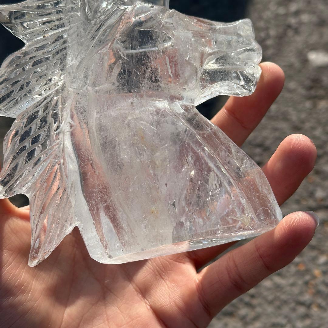 天然石水晶のユニコーン置物　ご購入前に在庫確認必要G.276