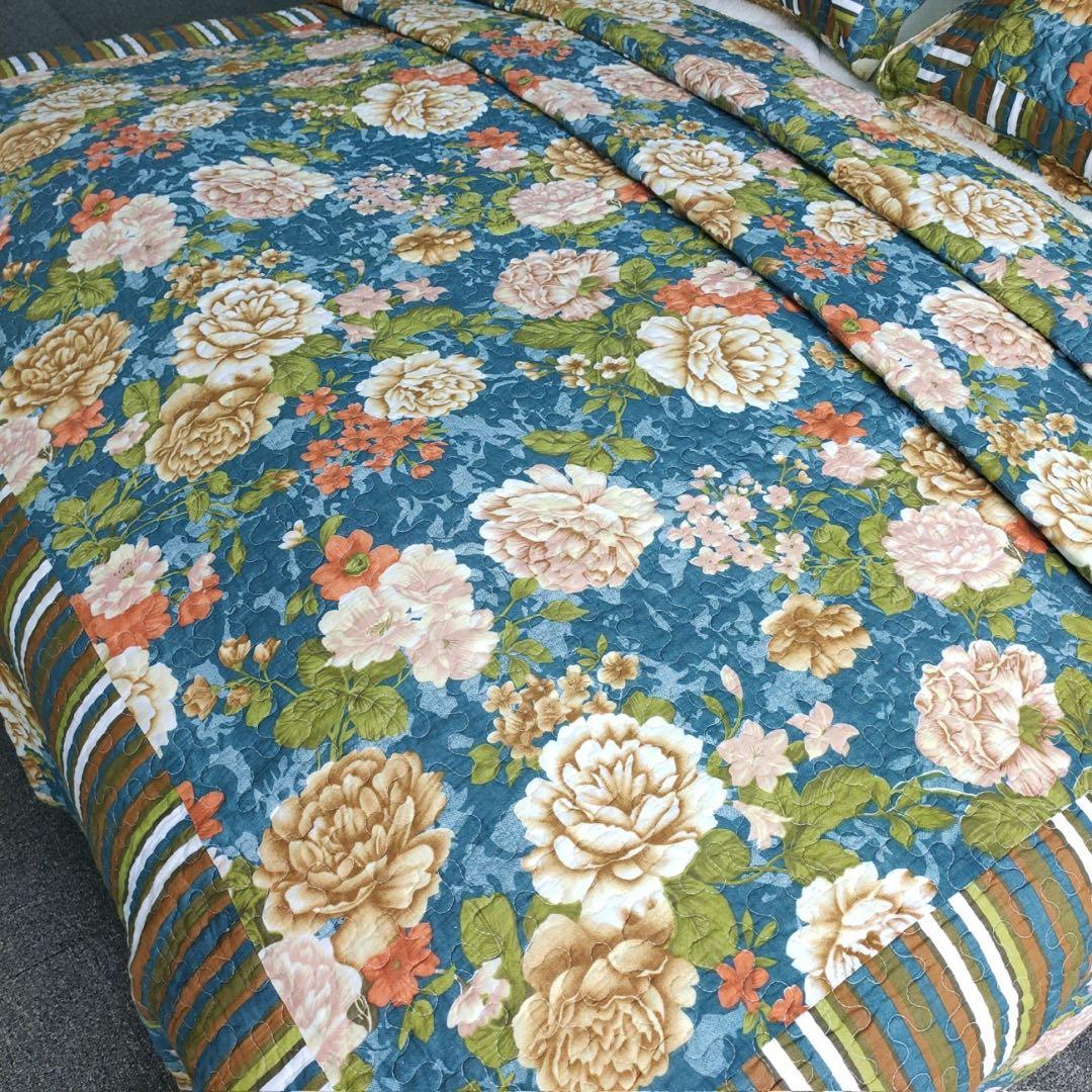 キルトベッドカバー3点セット綿マルチカバー キルティング 316