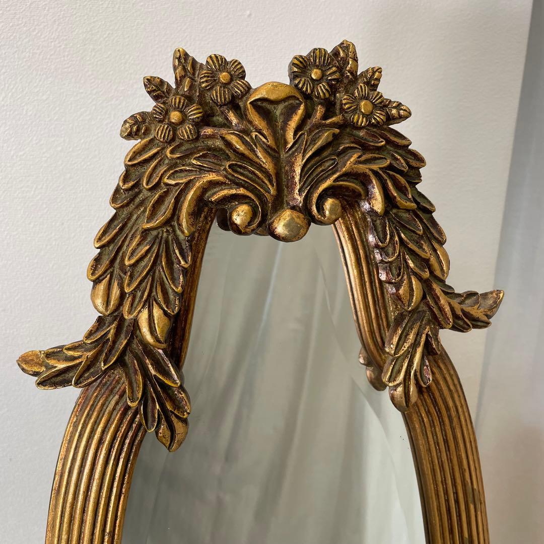 エレガント スタンドミラー ゴールドフレーム ロココ 姿見 アールヌーボー