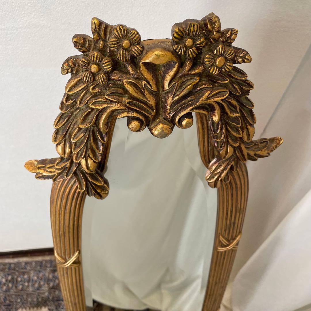 エレガント スタンドミラー ゴールドフレーム ロココ 姿見 アールヌーボー