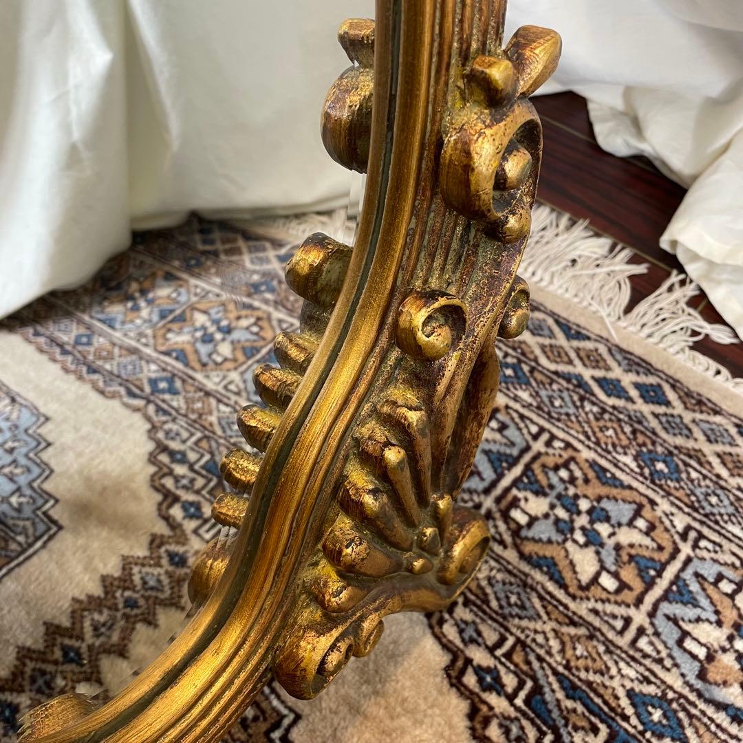 エレガント スタンドミラー ゴールドフレーム ロココ 姿見 アールヌーボー