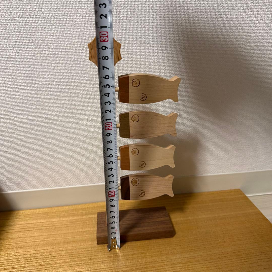 木製　鯉のぼり　置き物　4匹