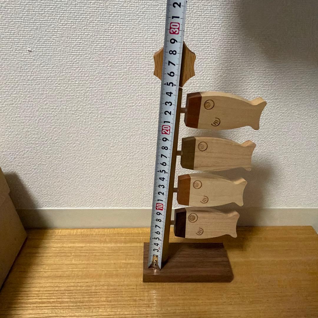 木製　鯉のぼり　置き物　4匹