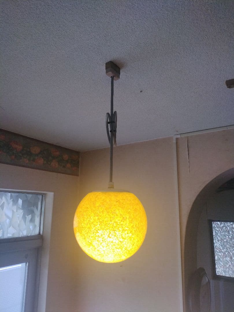 KAWAI照明　イエロー 球形 ペンダントライト　昭和レトロ