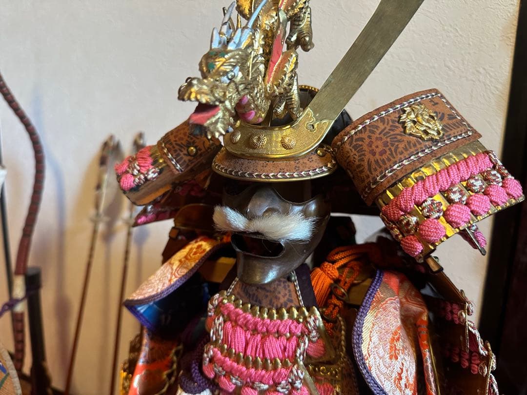 京都丸平　丸屋　大木平蔵作　五月人形　共箱あり　ピンク