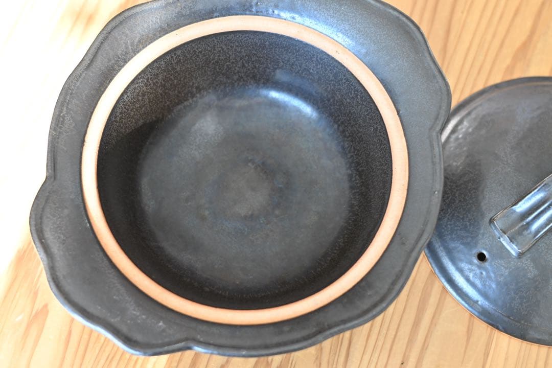 awabiware あわびウェア　ココット土鍋patapata 黒マット