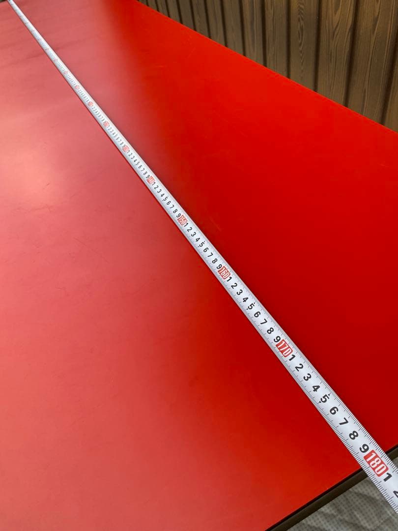 赤色長方形ローテーブル約180x 90cm 折りたたみ式　長机　会議　宴会　中華