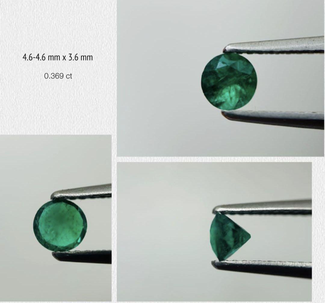 『4.6mm』天然エメラルド0.369ct 指輪　11号