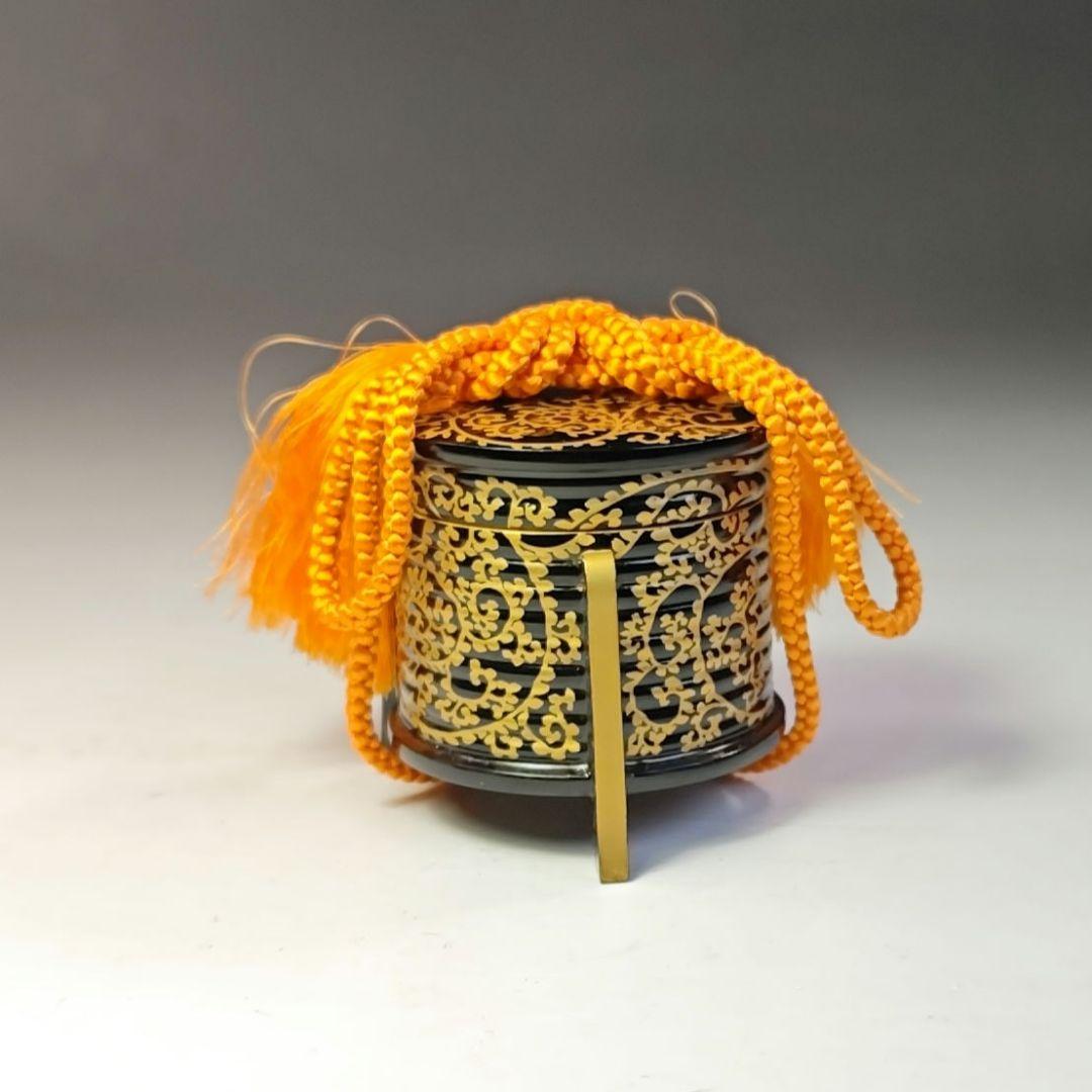 イ743 香合『土居義峰』『蛸唐草蒔絵　外居　香合　共箱』茶道具　漆塗