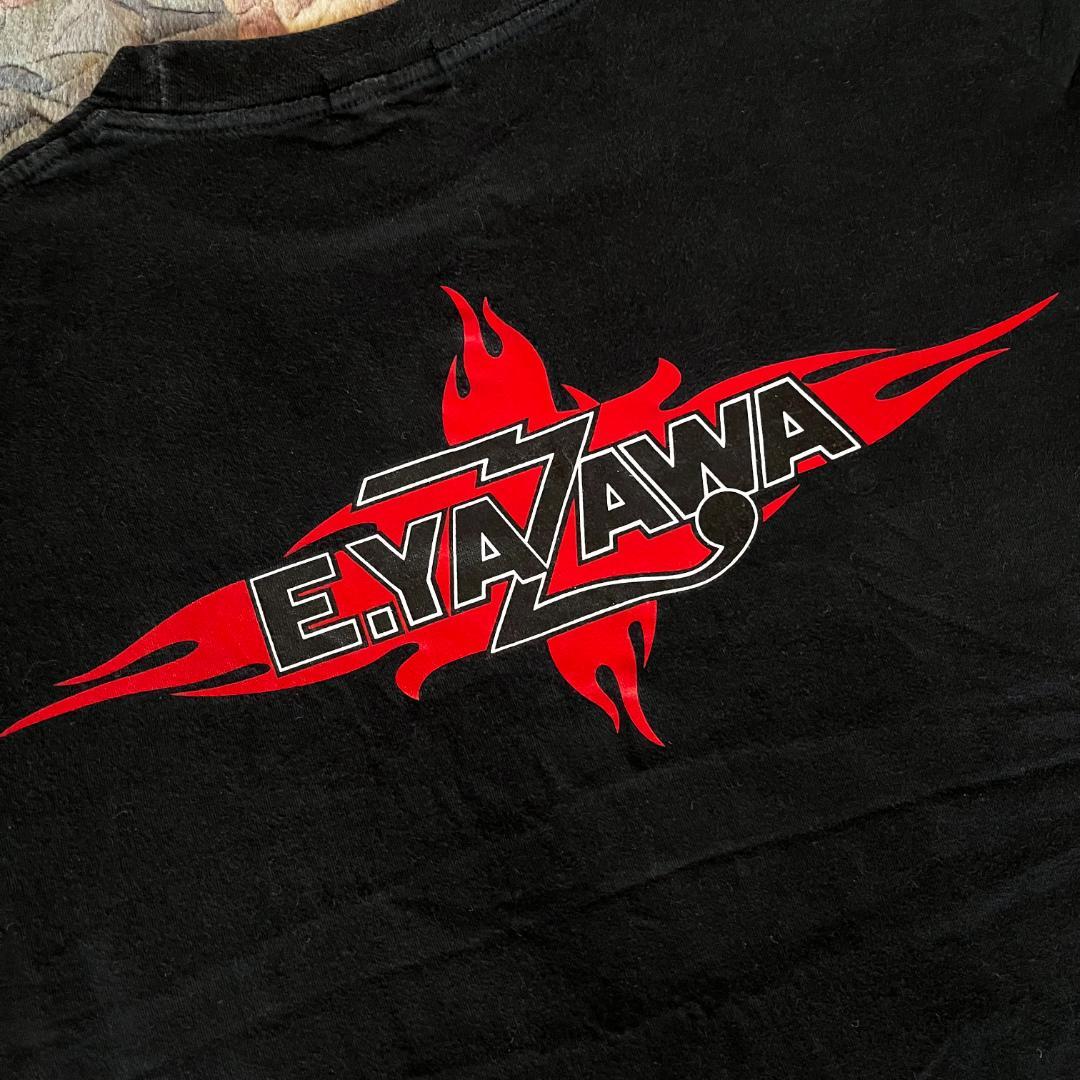 矢沢永吉】Tシャツ《古着》E.YAZAWAロゴ／ファイヤー フリーサイズ