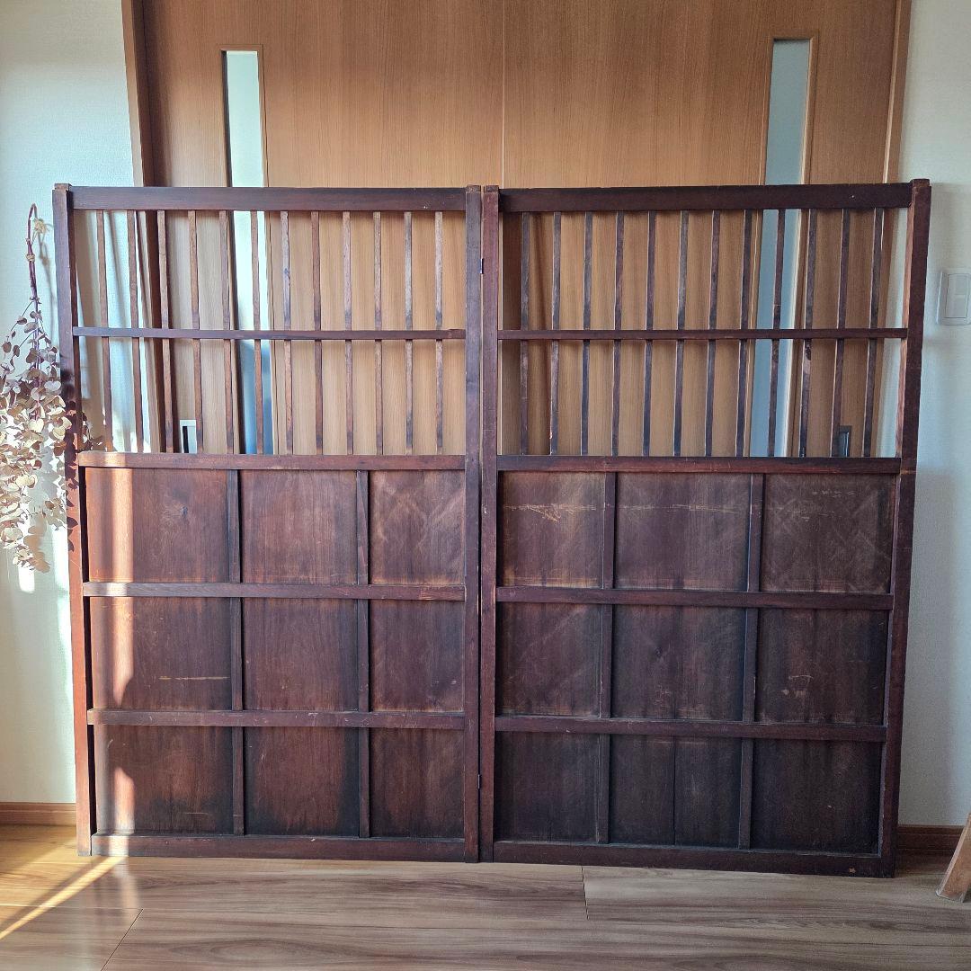 格子　衝立　パーテーション　古家具　間仕切り　什器　古民家　木製