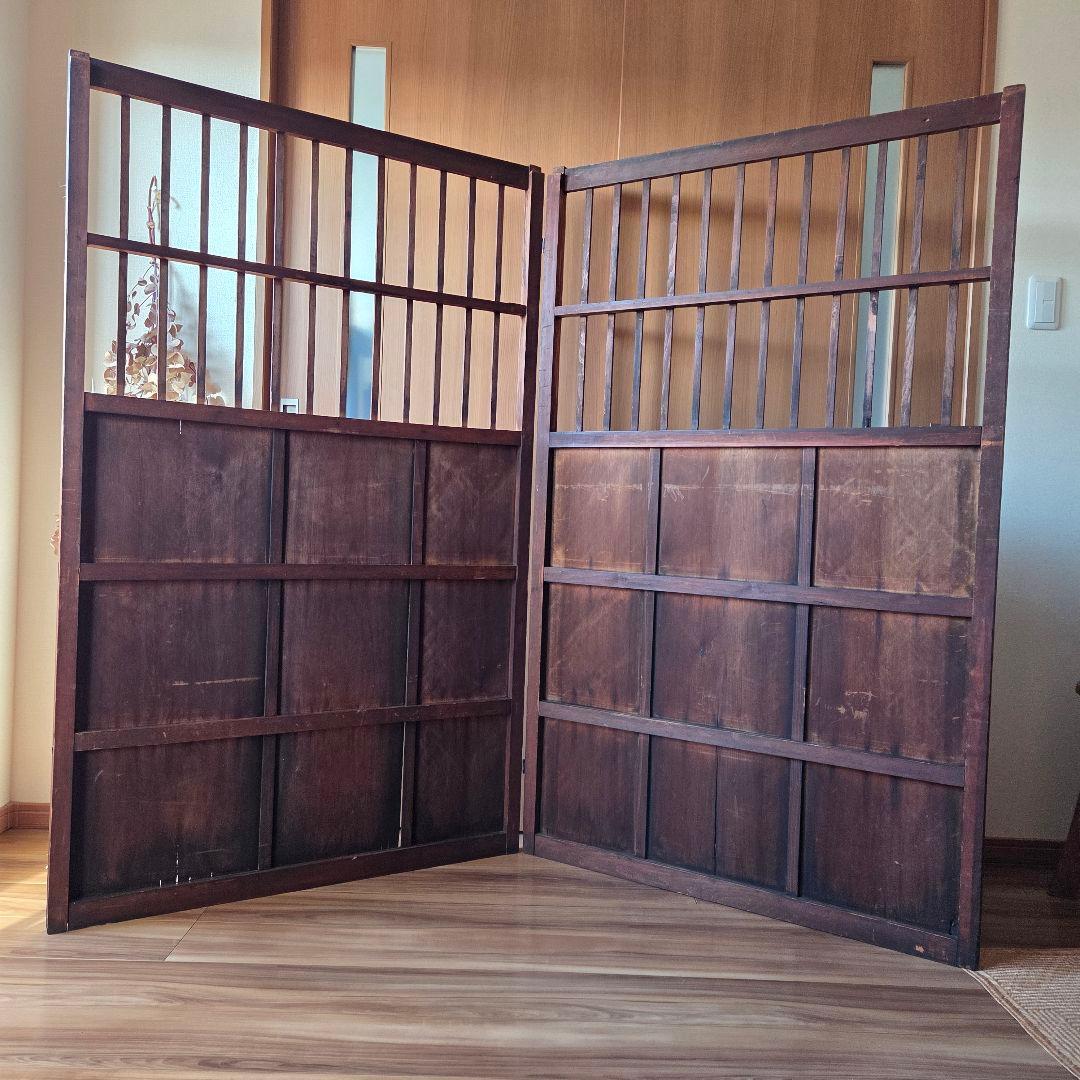 格子　衝立　パーテーション　古家具　間仕切り　什器　古民家　木製