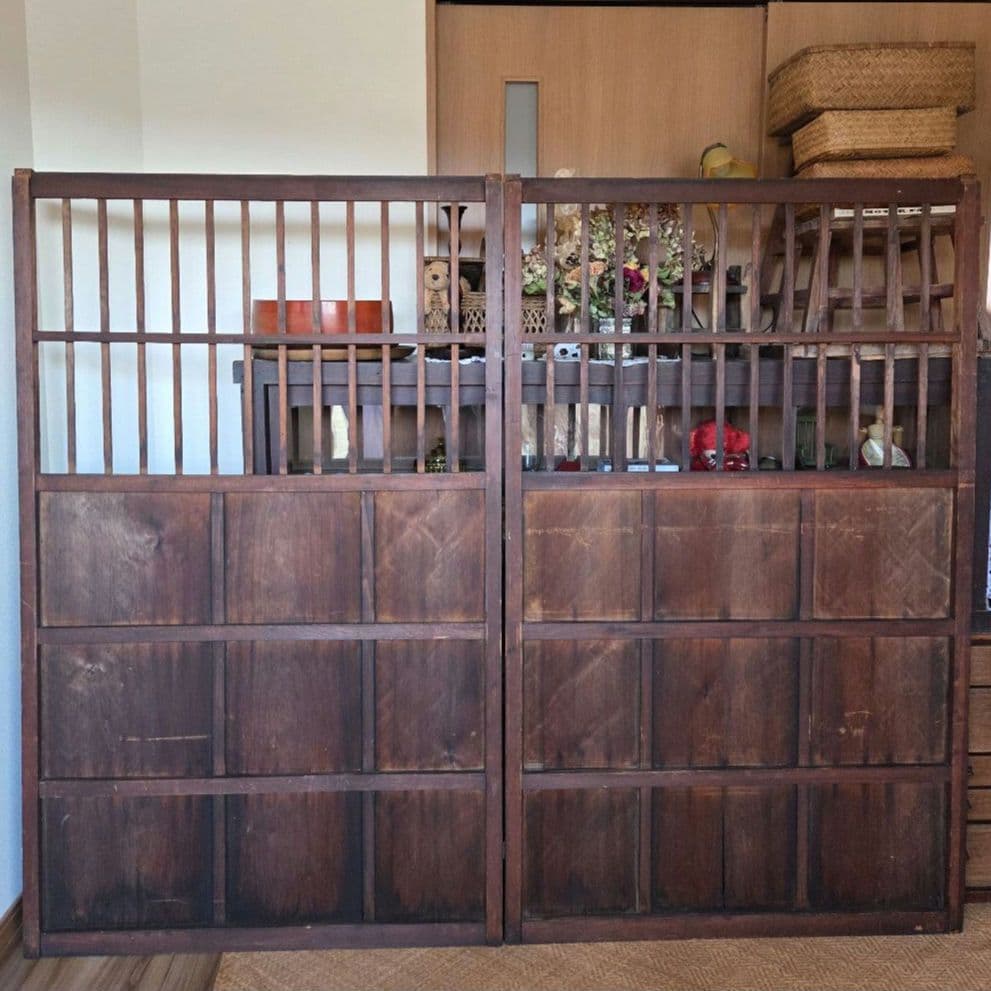 格子　衝立　パーテーション　古家具　間仕切り　什器　古民家　木製