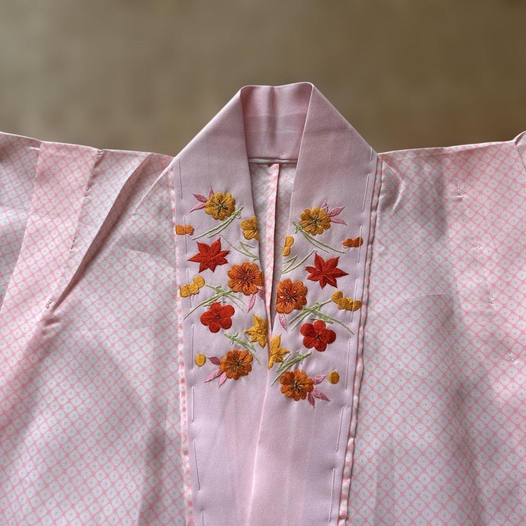 紫　七五三　7歳　女の子　セット　一式　絞り風　鹿の子　ポリエステル