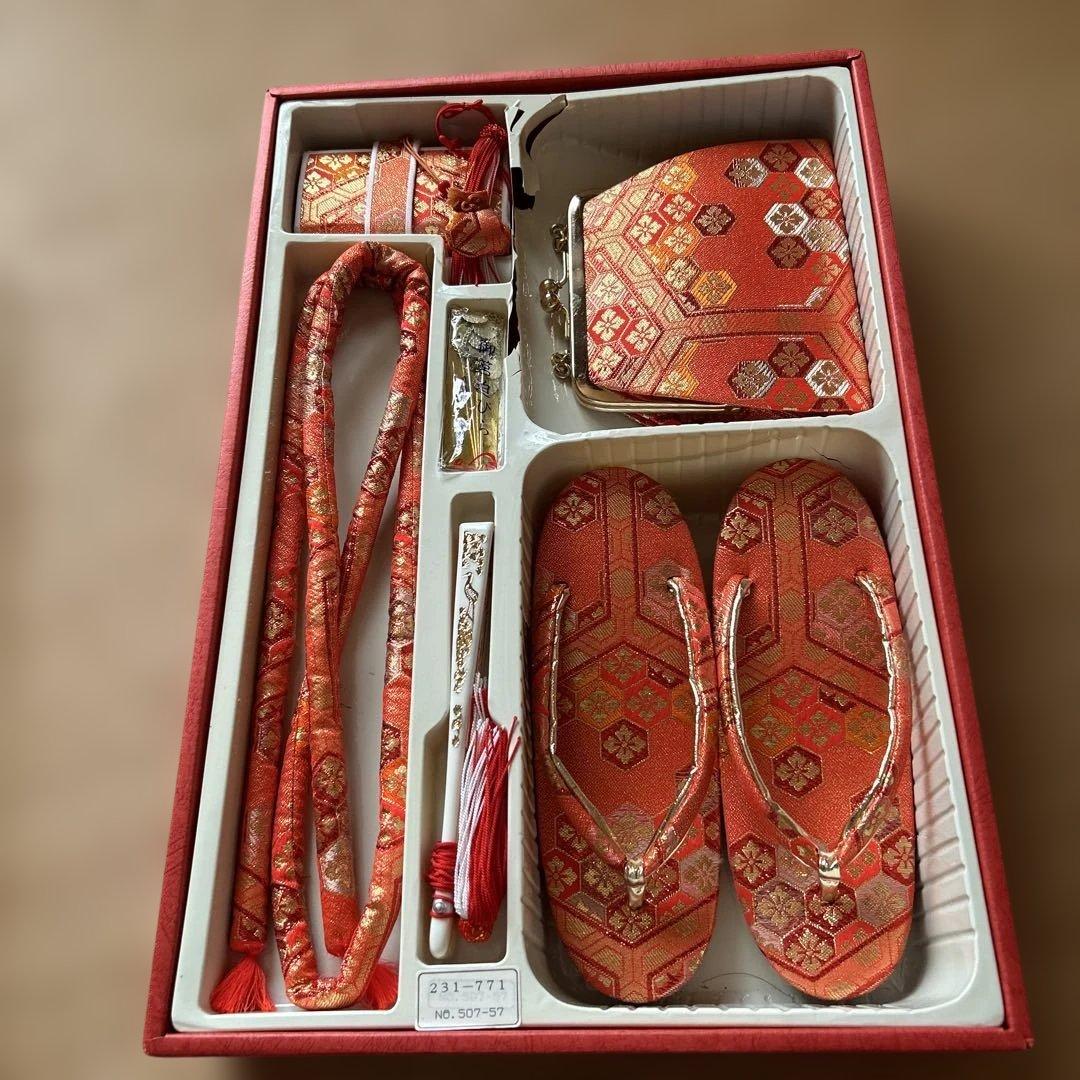 紫　七五三　7歳　女の子　セット　一式　絞り風　鹿の子　ポリエステル