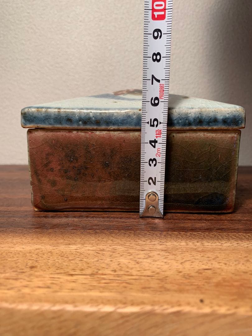 河井武一 呉須辰砂花文陶筥 民藝 河井寛次郎 河井久