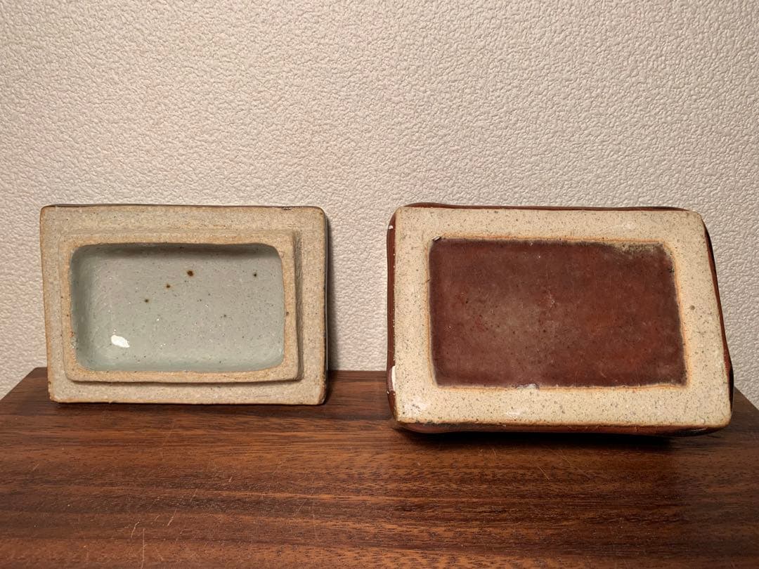 河井武一 呉須辰砂花文陶筥 民藝 河井寛次郎 河井久