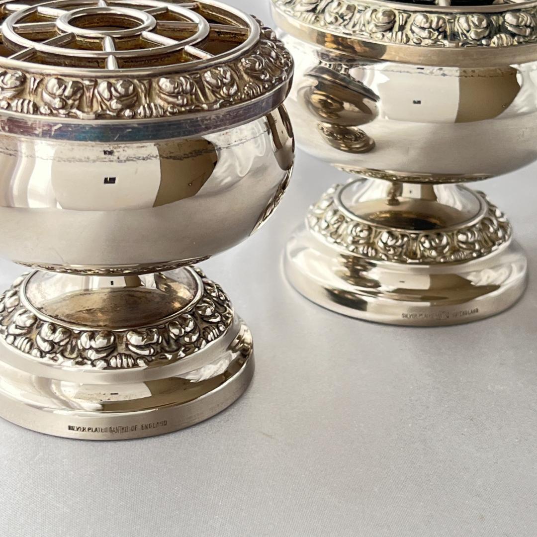 IANTHE】ローズボウルバラ / 薔薇の花器セット 5点【シルバープレート】