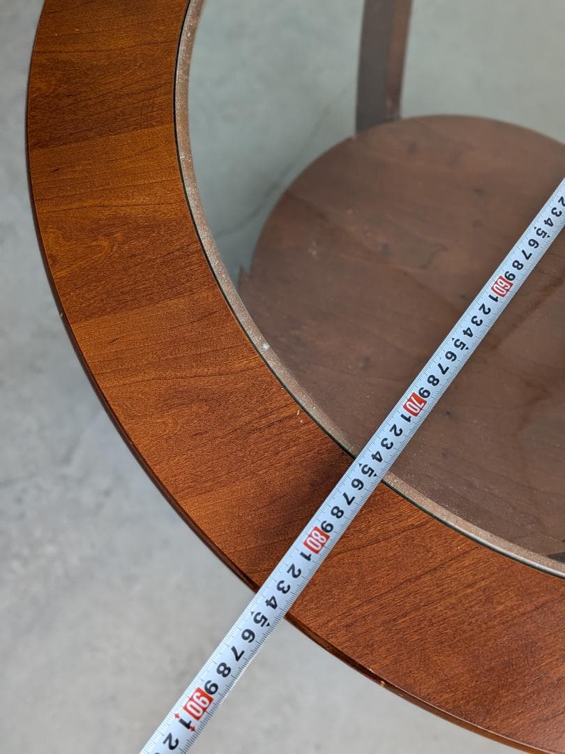 【梱包・発送たのメル便利用】 円形ガラス天板 センターテーブル コーヒーテーブル