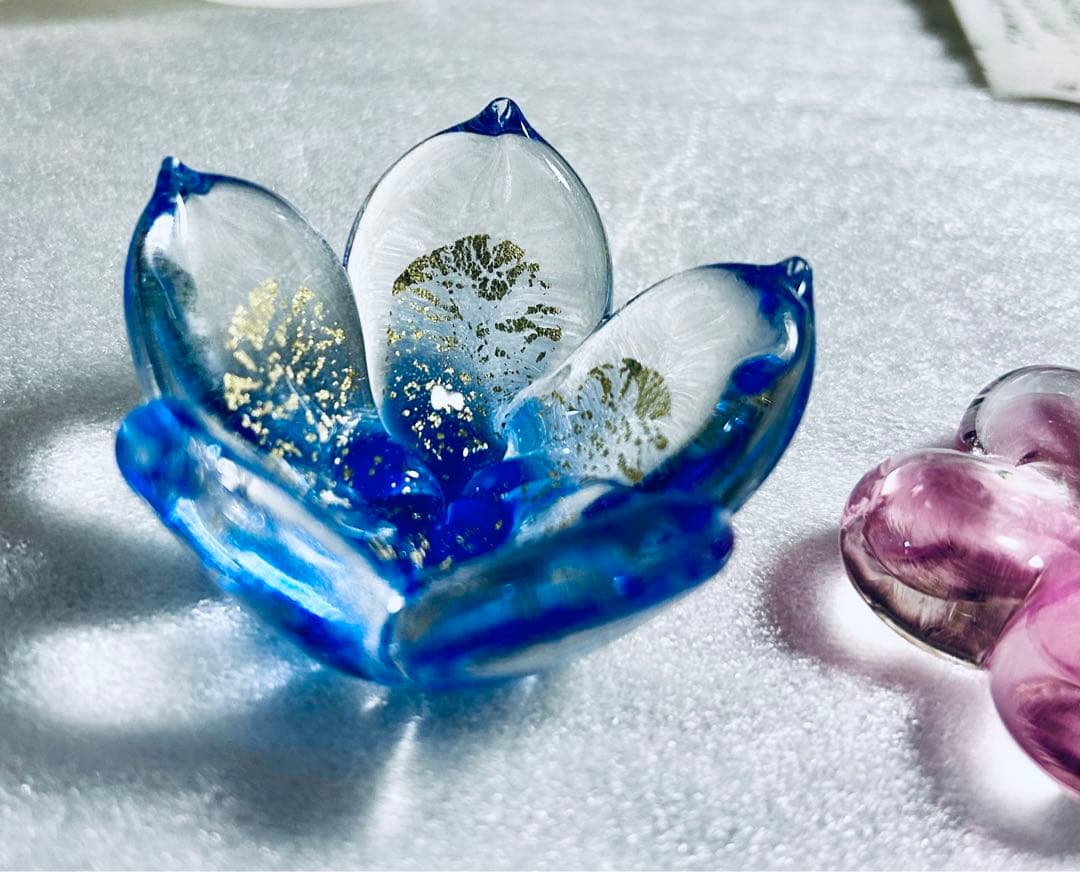 玻璃の匠　はりのたくみ　硝子 箸置き ガラス 梅　10客組 未使用品 共箱