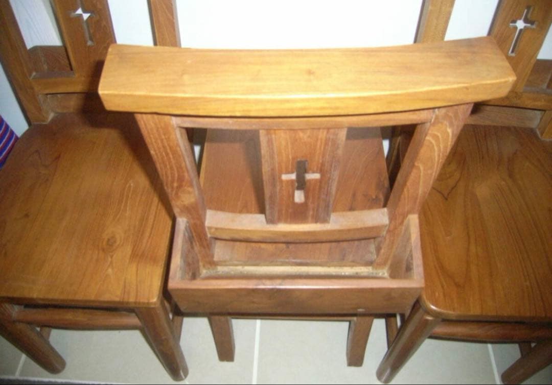 ☆チャーチチェア ☆ バイブルボックス付き 教会の椅子 聖書入れ付き☆