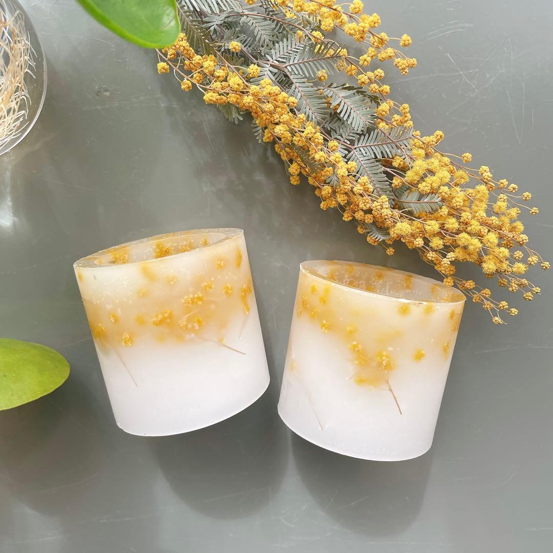ミモザ キャンドルホルダー 2個セット - メルカリ
