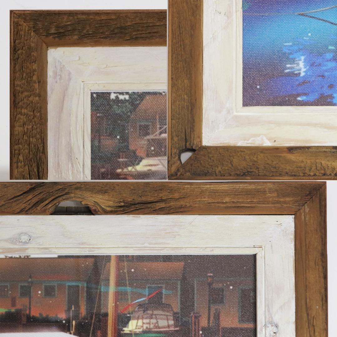 ヴィンテージ風木製LPレコードジャケットフレーム