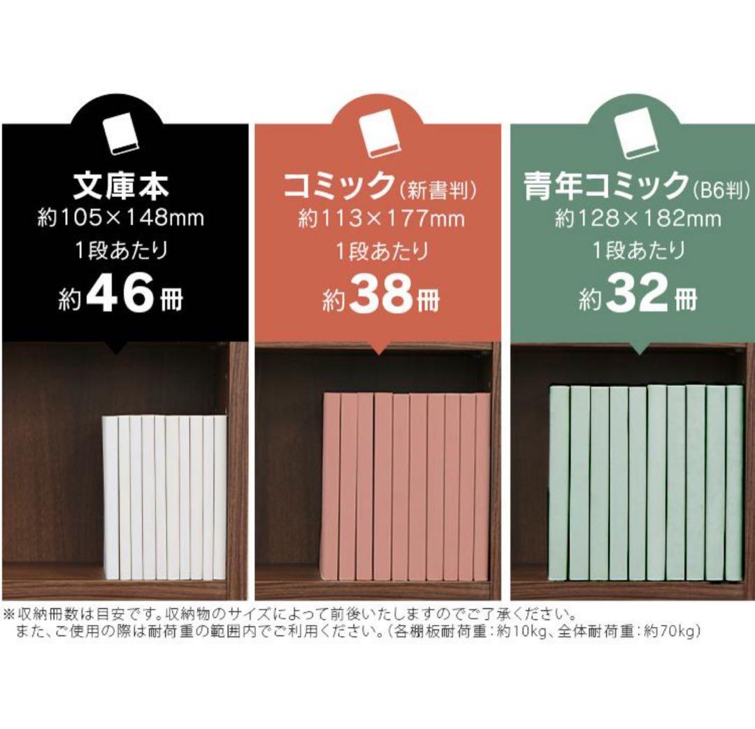 本棚　カラーボックス　コミックラック　木製　スリム　収納棚　ホワイト